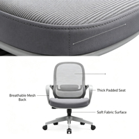 Chaise de bureau moderne, pivotante, à dossier haut en maille, avec accoudoirs fixes, pour visiteurs, mobilier économique