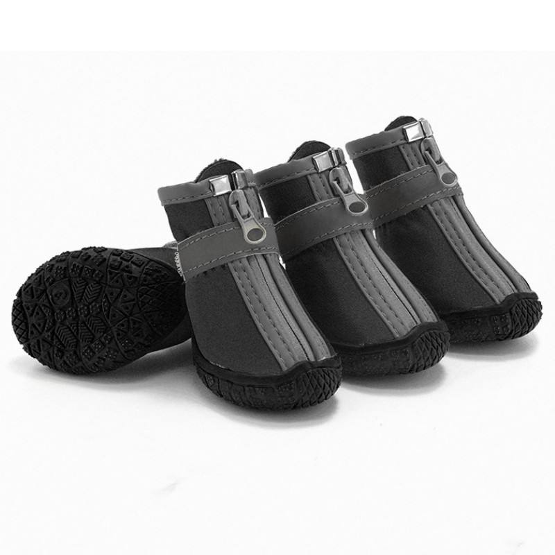 Customized LOGO Dog Running Shoes Anti-Slip Dog Outdoor Booties Adjustable  Reflective Straps Dog Rain Shoes