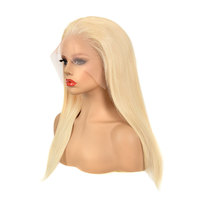 Perruques brésiliennes blondes 613 de 12 à 28 pouces, grade 10A, vierges, naturelles, avec frontal 13*6 en dentelle, densité 180%, pour femmes noires