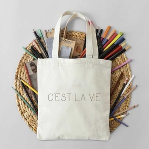 Sacs à main en toile personnalisés de quantité minimale de commande basse de 8oz 33*43cm sac d'épicerie pour usage quotidien sac fourre-tout de cadeau de mariage - Product Image 2