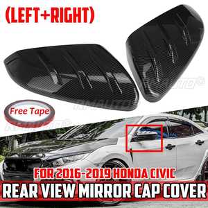 ฝาครอบกระจกมองข้างสำหรับ Honda Civic ปี 2016-2020 ลายคาร์บอนไฟเบอร์ วัสดุ ABS สำหรับติดตั้งเพิ่มเติม - Product Image 2