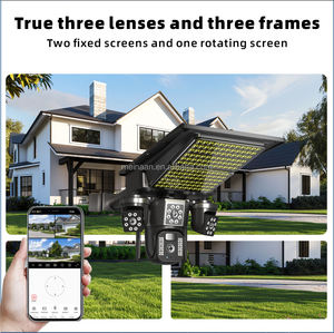 كاميرا V380 Pro الخارجية اللاسلكية تعمل بالطاقة الشمسية مع <span class=keywords><strong>3</strong></span> عدسات، كاميرا مراقبة CCTV مع بطاقة SIM 4G، كاميرا إضاءة شوارع تعمل بالطاقة الشمسية - Product Image 2