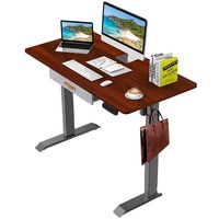 Bureau assis-debout électrique ergonomique moderne réglable en hauteur avec plateau extensible en composite de fer pour la maison