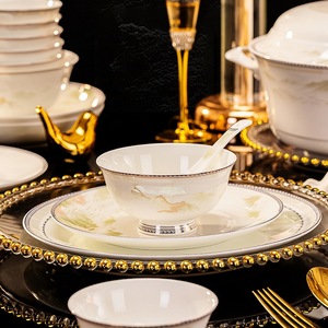 Jingdezhen Daily Use Bone Ceramic Bowl Plate <b>Set</b> Household Tableware Gift Wholesale Dinnerware <b>Sets</b> - Product Image 5