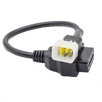 Câble adaptateur de lecteur de code OBD2 pour moto Clover 6 broches vers 16 broches, alimenté par batterie 12V avec écran 7 pouces pour utilisation universelle
