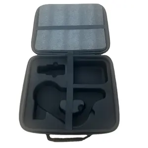 China Fornecedor Bolsa para transporte de pistola de massagem em couro PU durável portátil personalizado EVA com zíper rígido