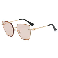 Nouvelles lunettes de soleil polarisées surdimensionnées de style œil-de-chat, tendance européenne et américaine, unisexes, en métal, protection UV %