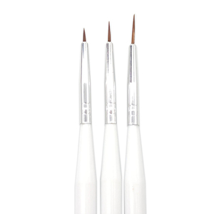 Ensemble de pinceaux à ongles personnalisés, manche en plastique blanc, poils en nylon, pour dessin de lignes fines, peinture au gel, manucure - Product Image 2