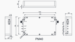 Mô-đun khuếch đại công suất băng tần UHF 20-1000MHz 10W cho tín hiệu khuếch đại tuyến tính trong các trạm cơ sở truyền thông - Product Image 2