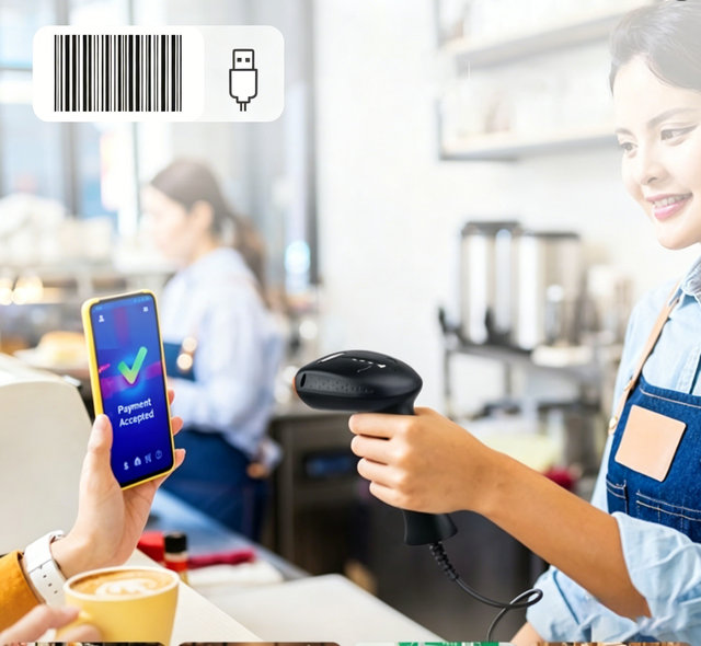 TA10 Handheld 1D CCD Barcode Code Reader Wired Barcode Scanner USB Interface for Store Use in Stock