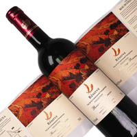 Etiquetas Adhesivas Impresas de Alta Calidad Personalizadas de Fábrica, Etiqueta para Botellas de Alcohol, Etiqueta Adhesiva para Vino Tinto