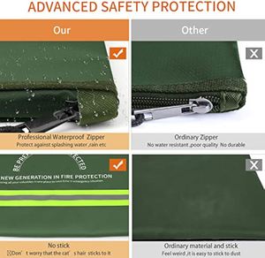 CUSTOM Waterproof Fireproof Organizer Zipper Closure Security Storage <b>Bag</b> for Cash Passport Filing Management <b>Document</b> - Product Image 5