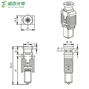 อุปกรณ์เสริม<span class=keywords><strong>เครื่องพิมพ์</strong></span> <span class=keywords><strong>3</strong></span> <span class=keywords><strong>มิติ</strong></span> ชุดอัพเกรดหัวฉีดพลาสติกแบบร้อน ความเร็วสูง ทนอุณหภูมิสูง สำหรับซีรีส์ Ender Volon - Product Image 4