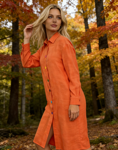 Chemise décontractée à manches longues pour femme, coupe classique, boutons arc-en-ciel 7 couleurs, séchage rapide - Product Image 2