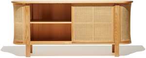 Modern Europe Design Kitchen Cabinets New Wood <strong>Wicker</strong> Cupboard <strong>Sideboard</strong> with Cane Dining Furniture - Product Image 4