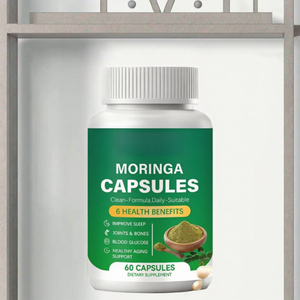 Soutien intestinal à base de Moringa : capsules de poudre de feuilles de Moringa pour une meilleure densité osseuse, formule douce pour la détoxification et la santé de l'estomac - Product Image 2