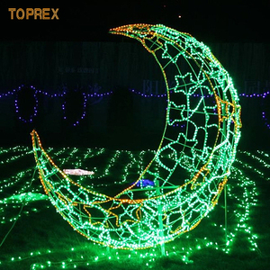 Personalizzabile 3D telaio in metallo Street New Design IP65 LED luce della luna eid mubarak ramadan luna stella <span class=keywords><strong>mezzaluna</strong></span> per le vacanze - Product Image 4