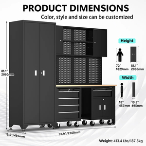 Banc de travail modulaire robuste et combinaison d'armoire à outils, rangement d'atelier pour garages, support OEM pour le rangement d'outils - Product Image 1