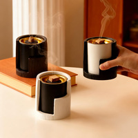 Brûleur d'encens en céramique de style moderne du Moyen-Orient, texture écorce d'arbre, portable, pour décoration aromatique de maison et de bureau, objet décoratif