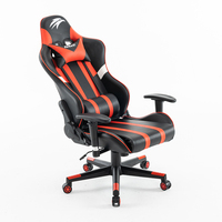Chaise de jeu d'ordinateur de course de bureau à domicile pivotante réglable en hauteur en cuir PVC inclinable à 180 degrés de style moderne
