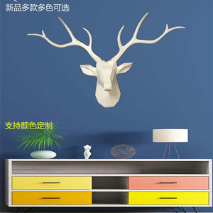 Décoration murale géométrique en résine en forme de tête de <span class=keywords><strong>cerf</strong></span> pour salon, entrée, télévision, canapé, chambre à coucher, ornement mural de fond - Product Image 4