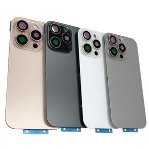Cache arrière en verre avec plaque en fer et anneau métallique magnétique pour iPhone 16 Pro 16 Pro Max, boîtier arrière avec lentille d'appareil photo - Product Image 1