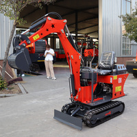 Mini-excavatrice sur chenilles de 0,8 tonne, ultra-compacte, petite pelle pour travaux de jardinage et d'intérieur
