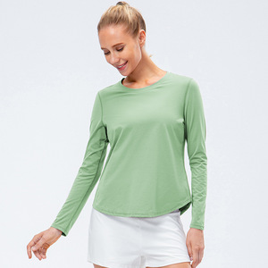 T-Shirt de Protection solaire SPF à manches longues pour femmes, chemises à séchage rapide, hauts de course de <span class=keywords><strong>randonnée</strong></span> en plein air - Product Image 6