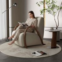 Fauteuil de loisirs en teck doré de qualité supérieure, structure moderne, écologique, dossier solide inclinable, structure robuste, meubles durables pour le salon