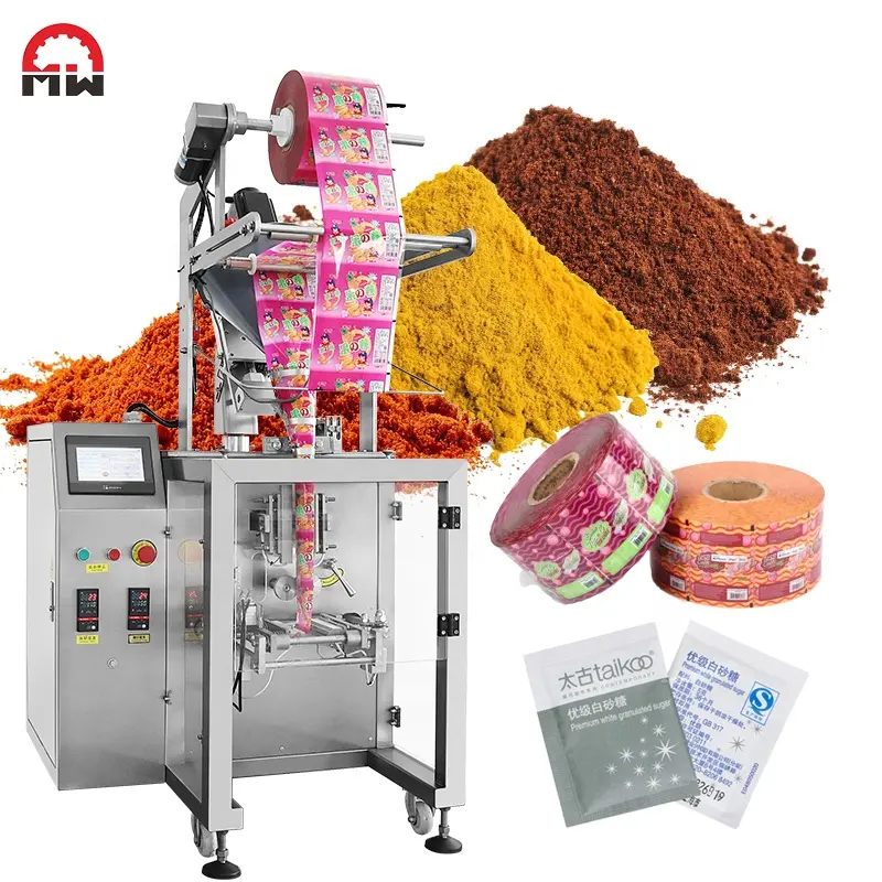 Machine d'emballage de petit sachet de poudre de lait en poudre d'épices de piment curcuma en poudre multifonctionnelle entièrement automatique