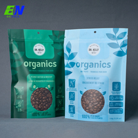 Sachet Doypack LLDPE 100g à surface mate, refermable avec fermeture éclair, recyclable, avec fenêtre gravée, qualité alimentaire, étanche, pour aliments biologiques pour animaux de compagnie - Vente en gros