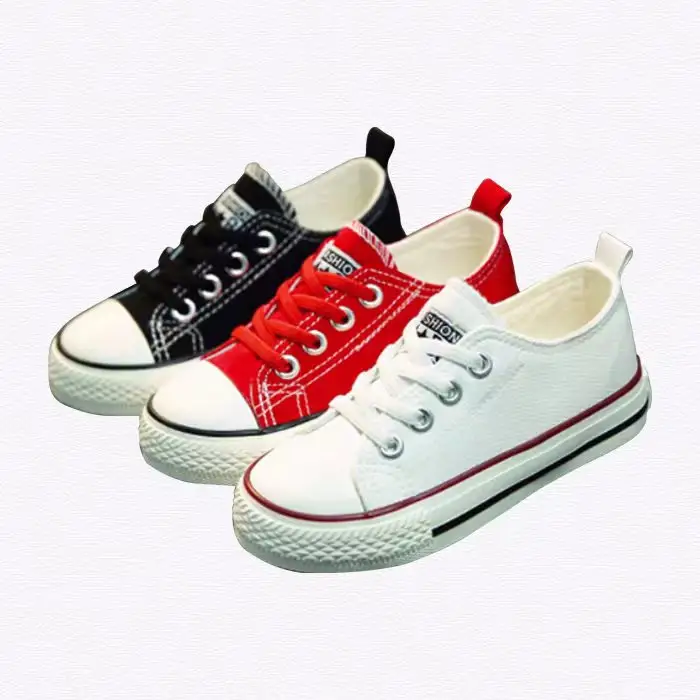Hot selling low price European Kids Casual Canvas Shoes Girl Low Top Canvas Sneakers for kid