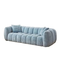 Canapé compressé sous vide en boîte, canapé nuage sans structure en tissu bouclé 3 places pour salon et appartement, vente en gros, mobilier personnalisé OEM