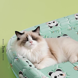 SUREWALHOME Rectangle Cooling <strong>Dog</strong> Cat <strong>Bed</strong> Ice Silk Cool Pet <strong>Bed</strong> with <strong>Fashion</strong> Checked Pattern Non-slip <strong>Dog</strong> <strong>Beds</strong> - Product Image 4