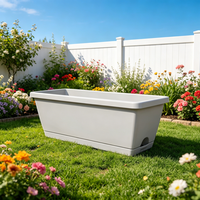 Jardinière rectangulaire longue en plastique pour jardinage domestique, pot de culture pour légumes, herbes et fleurs