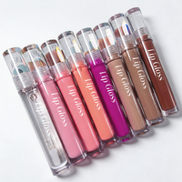 Cosmétiques en gros personnalisés, gloss à lèvres liquide minéral repulpant, marque privée, nude, organique, transparent, brillant, végan, imperméable