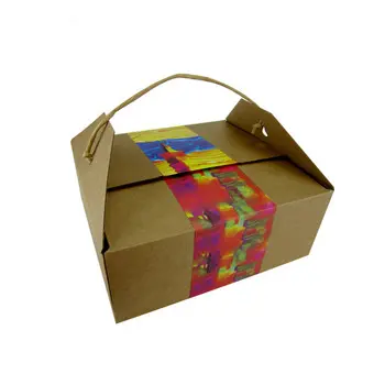 Fiambrera de papel desechable de diseño personalizado, caja de sándwich de Malasia y embalaje para pastel