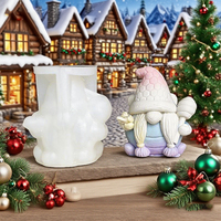Neues Design 3D Silikon Bienenstock Hut Zwerg Form Weihnachtszwerg Ornament Kerzen- & Harzform