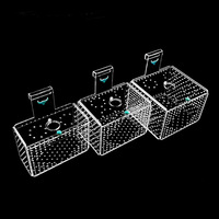 Aquarium de Luxe Transparent en Acrylique, Boîte d'Isolation et d'Élevage Suspendue Protectrice pour Petits Poissons, Bettas et Poissons Paons