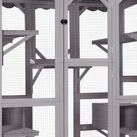 Maison pour chat en bois de pin moderne, résistante aux intempéries, grande, écologique, luxueuse, enclos pour animaux de compagnie, cage, villa, chatier de jardin