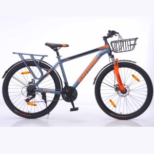 Bicicleta de Montaña Cómoda y Económica de 21 Velocidades y 26 Pulgadas con Horquilla de Suspensión Delantera y Canasta Integrada para Unisex - Product Image 1