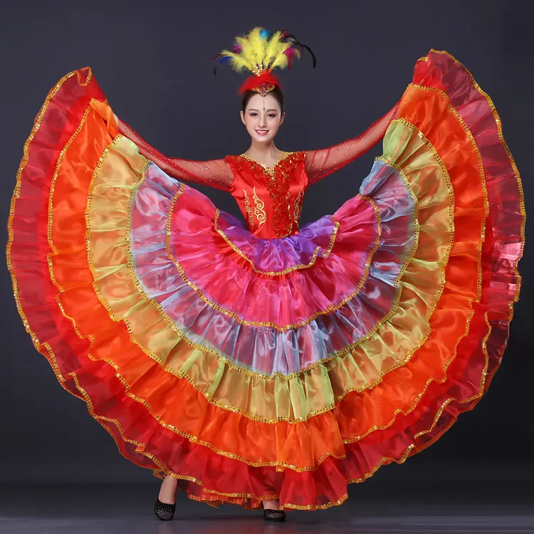 Flamenco Dress Spanish Dance Costume Opening Dance Dress National Classical Dance Costume Adult Chorus Dress