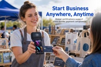 Terminal POS Genggam Android 14 6,26 Inci dengan 4GB/32GB Bluetooth Wi-Fi/NFC Pemindai Newland Printer 80mm untuk Ritel