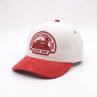 Gorra de Pana Personalizada OEM con Logotipo Bordado de 5 Paneles, Gorra Snapback Sin Estructura