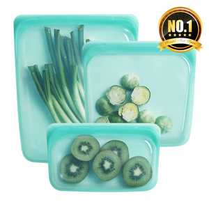 500Ml Eco Friendly Bpa Free Leakproof Zipper Freezer 100% Food Grade Reusable Silicone Storage Bag Set For Home Kitchen Sandwich