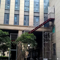 Escalier en acier en L pour hôtel, personnalisé, extérieur, moderne, minimaliste, pour usine, escalier public, soudé