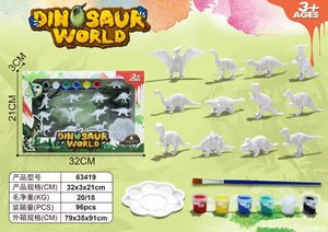 AJB confezione da 12 giocattoli da <span class=keywords><strong>disegno</strong></span> di <span class=keywords><strong>dinosauro</strong></span> in plastica colorata per bambini Set da gioco educativo per bambini - Product Image 3