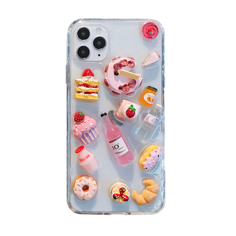 Iphone Case With Cute Food Phone Cases 3D Delicious Food Candy Phone Cases  For IPhone 13/12/11 Shockproof TPU+PC Mobile Accessories, Sample Available