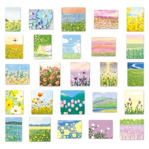 50 pièces en gros de l'origine frais artistique Simple et naturel Art peinture à l'huile fleur autocollants bagages et guitare autocollants - Product Image 3