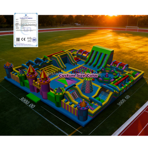 Castillo Inflable con Obstáculos y Tobogán, Comercial, para Niños, Parque de Diversiones Inflable al Aire Libre - Product Image 1